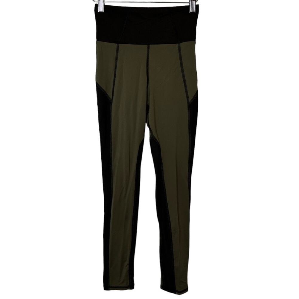 Michi Summit Womens Green and Black with Mesh High Waisted Yoga Leggings Size XS